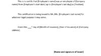 Sample Certificate Of Employment Template
