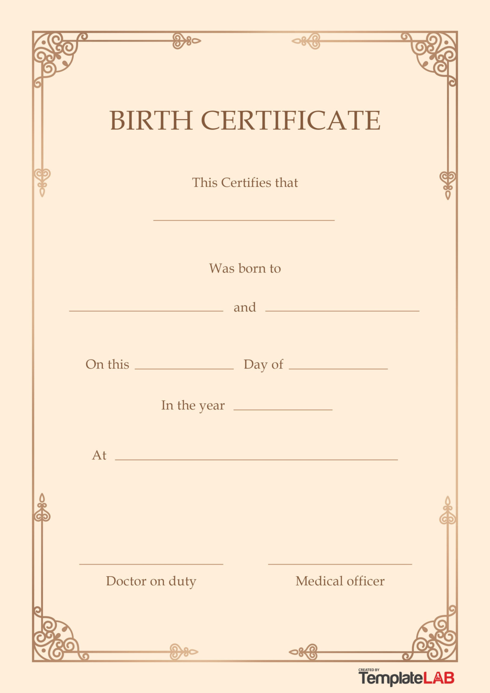 Birth Certificate Templates (Word, PPT & PDF) ᐅ TemplateLab