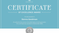 Formal Certificate Of Excellence Template For Microsoft Word