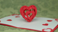 3D Heart Pop-Up Card Template PDF