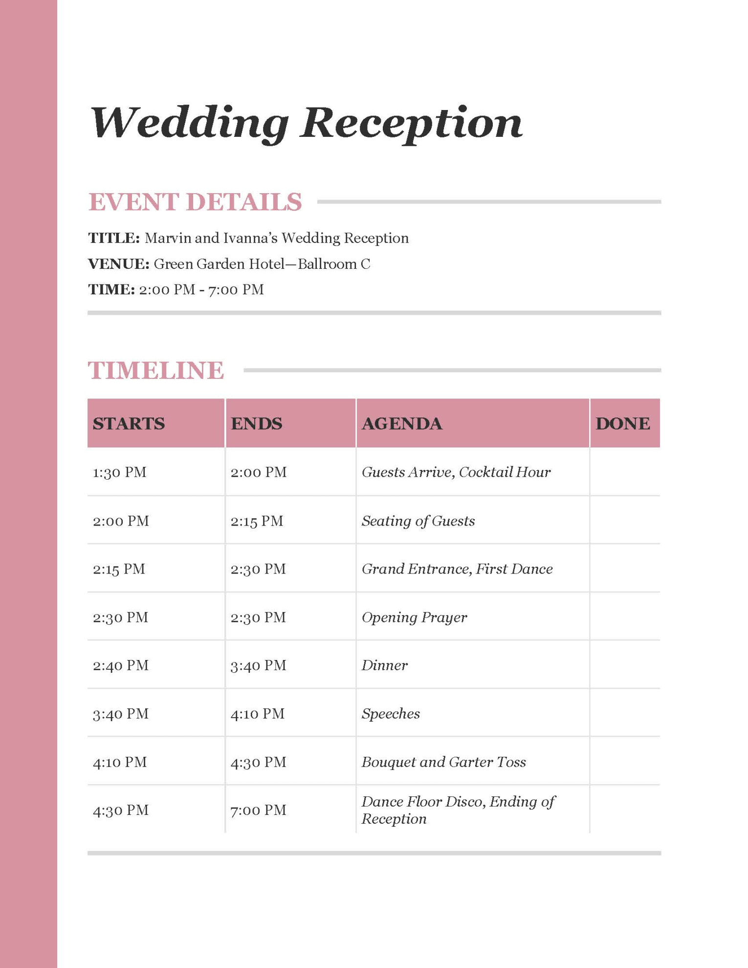 Event Agenda Template in Word, Excel, PDF, Google Docs, Pages