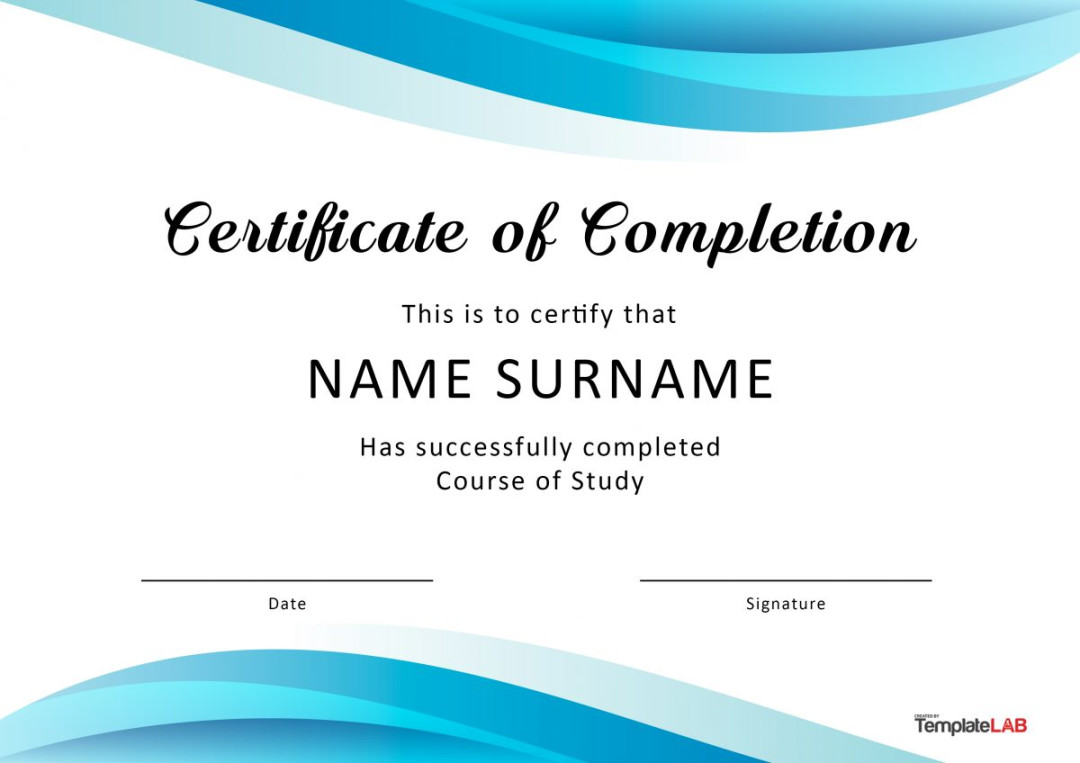Free Certificate of Completion Templates [Word, PowerPoint]
