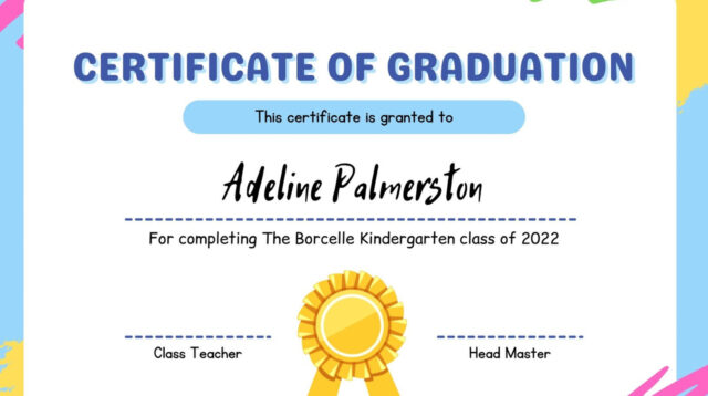 Free Downloadable School Certificate Templates In Formal Style