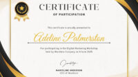 Sample Certificate Of Participation Template: Formal Wording