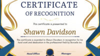 Sample Certificate Of Recognition Template: Formal Wording And Design