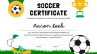 Certificate Of Achievement In Soccer