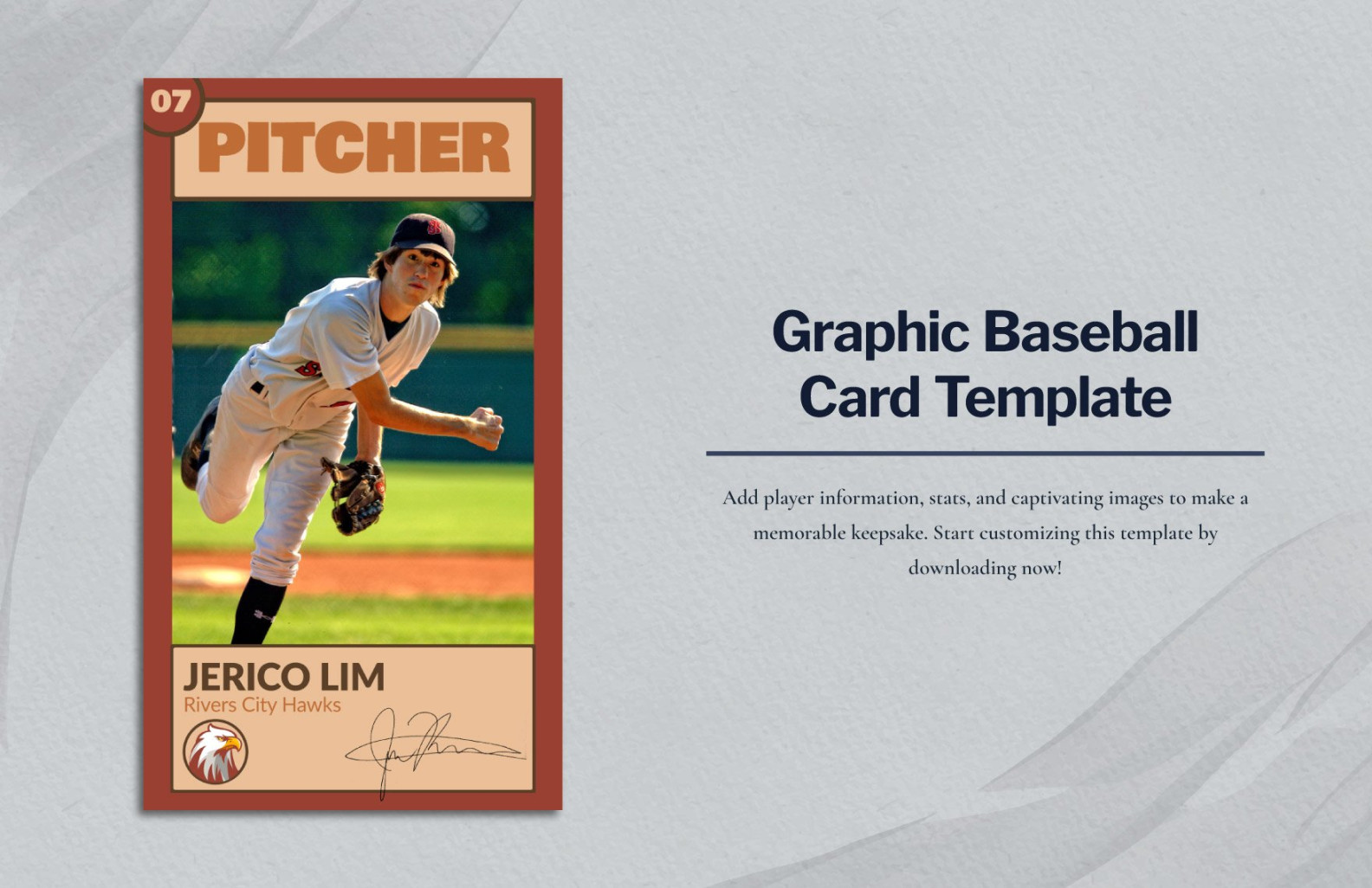 Graphic Baseball Card Template in PSD, Word, Illustrator