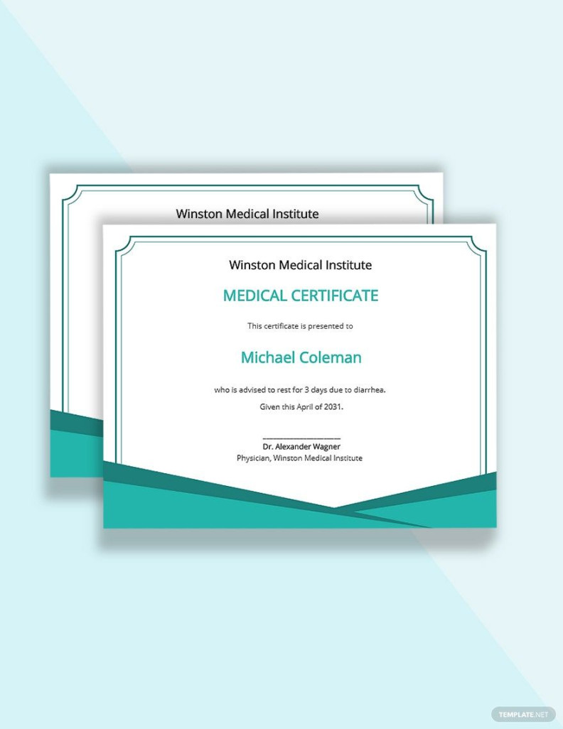 Medical Certificate Templates in Illustrator, Vector, Image - FREE