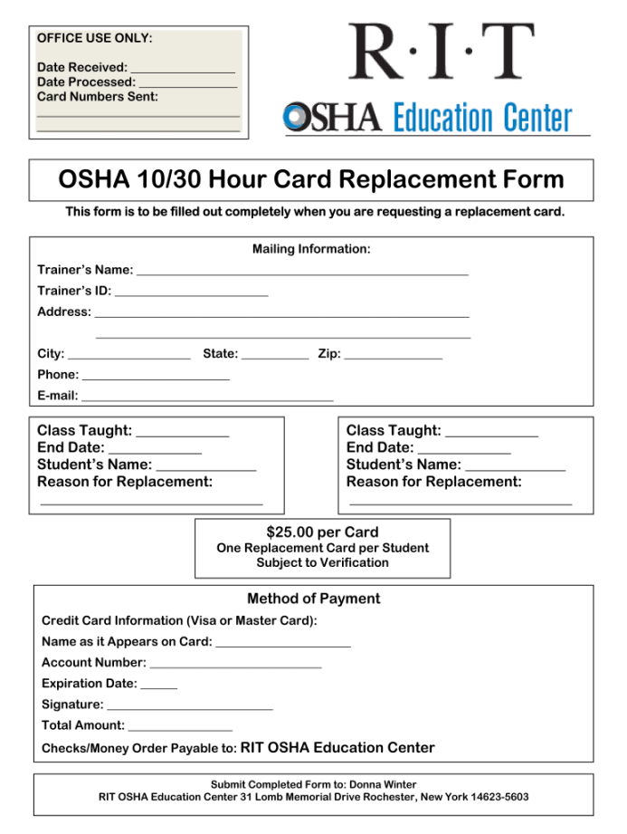 Osha  card template: Fill out & sign online  DocHub