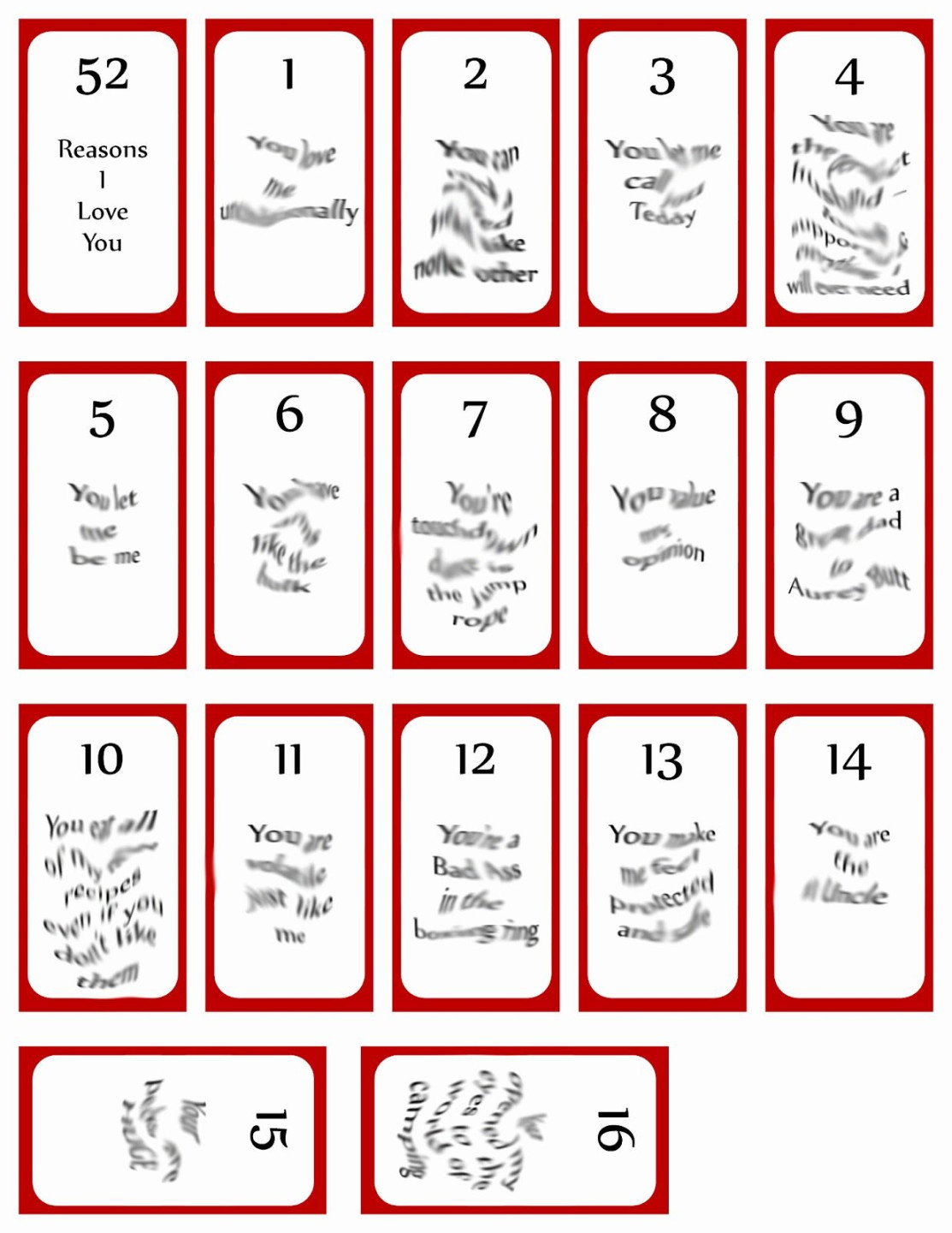 Reasons Why I Love You Cards Printable Templates Free for