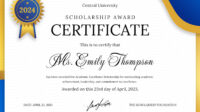 Formal Scholarship Certificate Template For Microsoft Word
