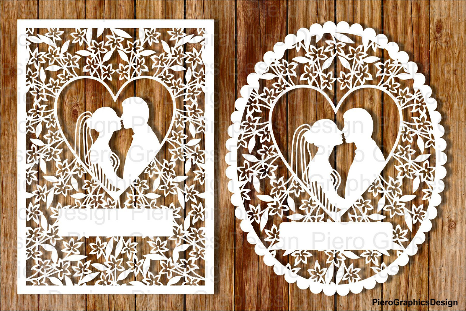 Wedding cards SVG files for Silhouette Cameo and Cricut