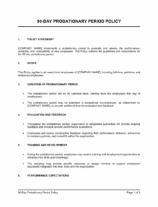 90-day-probationary-period-policy-template