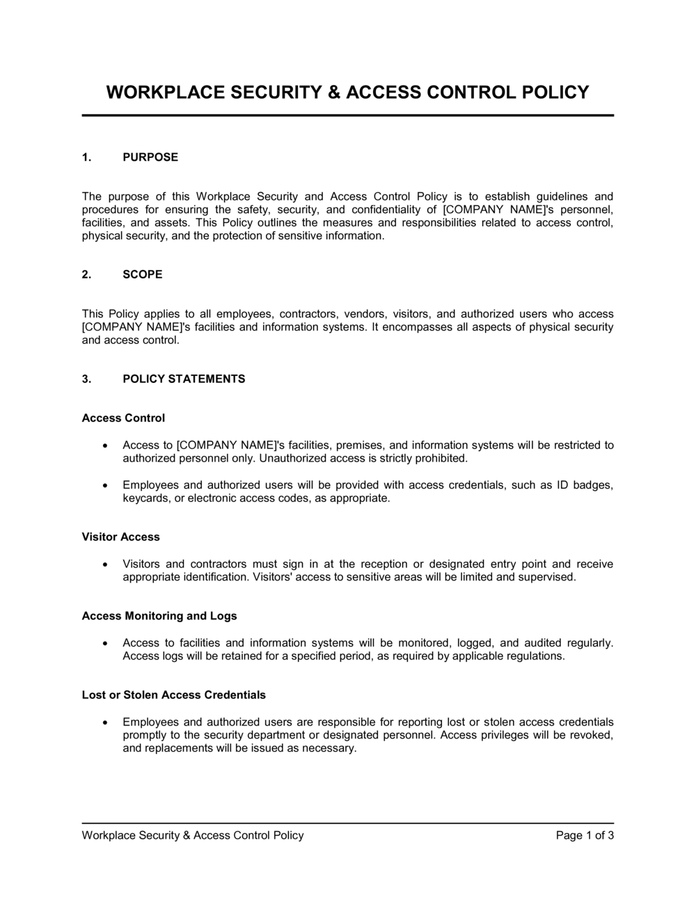 access-control-policy-template-free