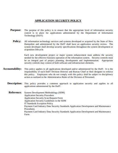 application-development-security-policy-template