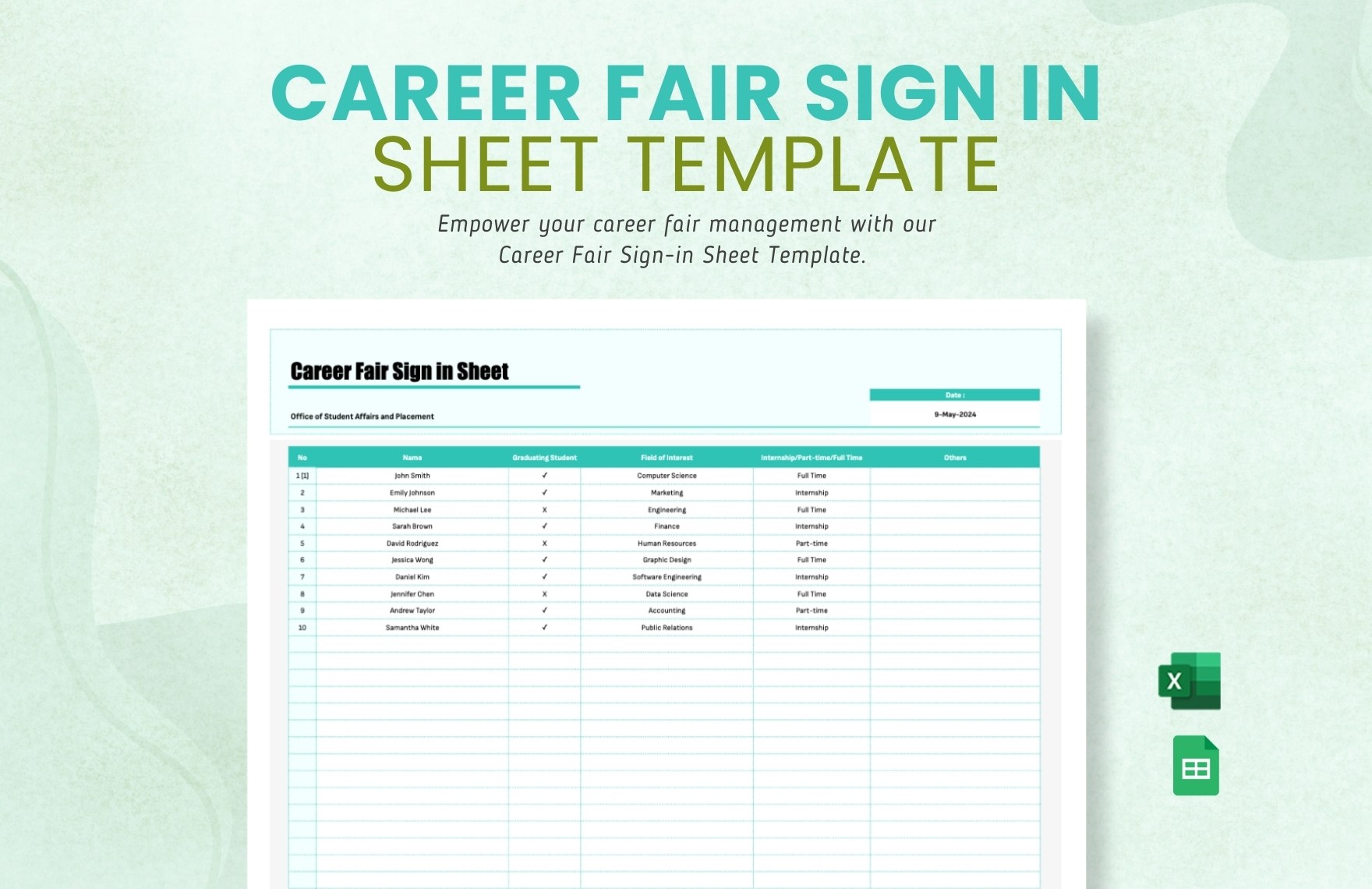 career-fair-sign-in-sheet-template