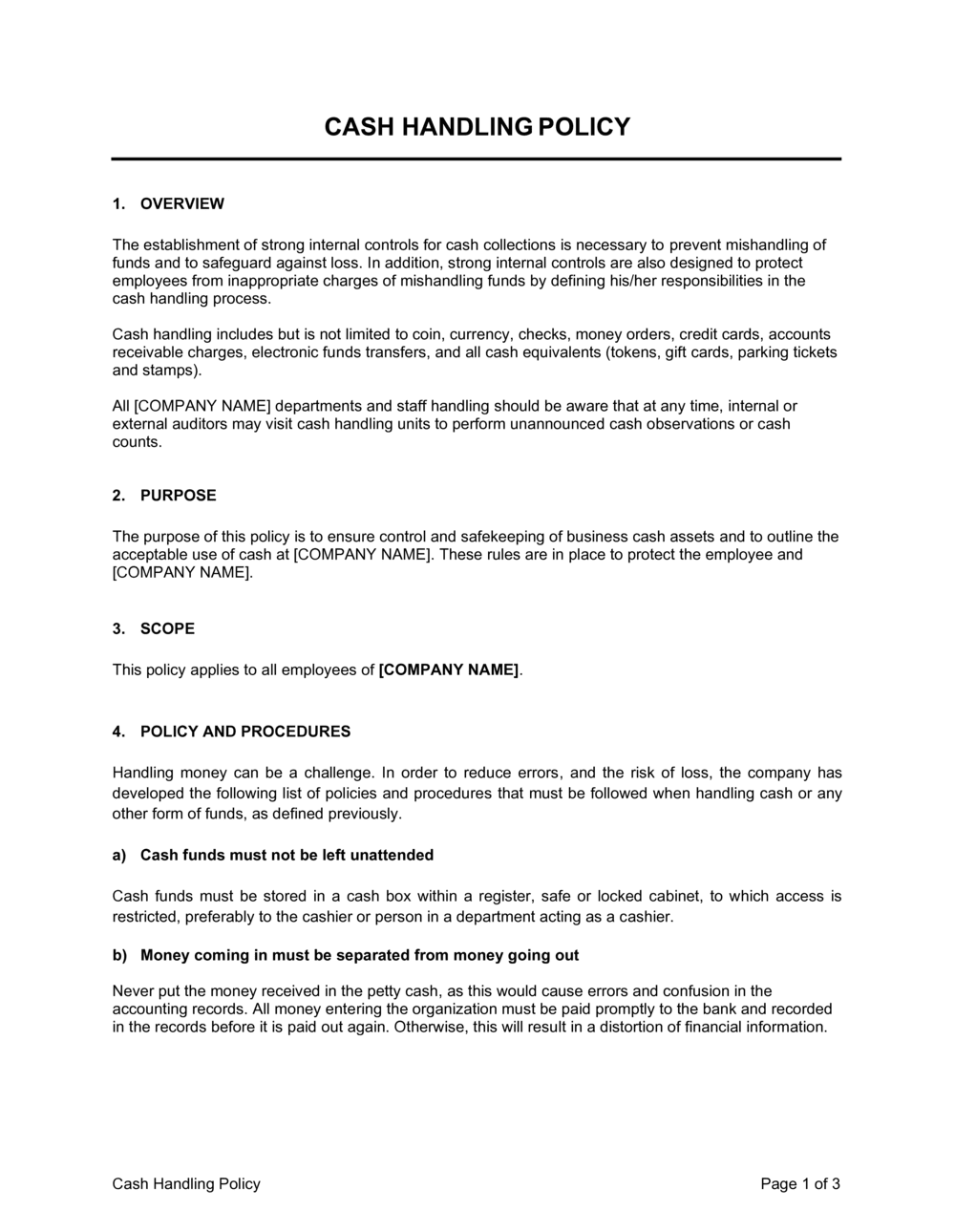 cash-handling-policy-template-free