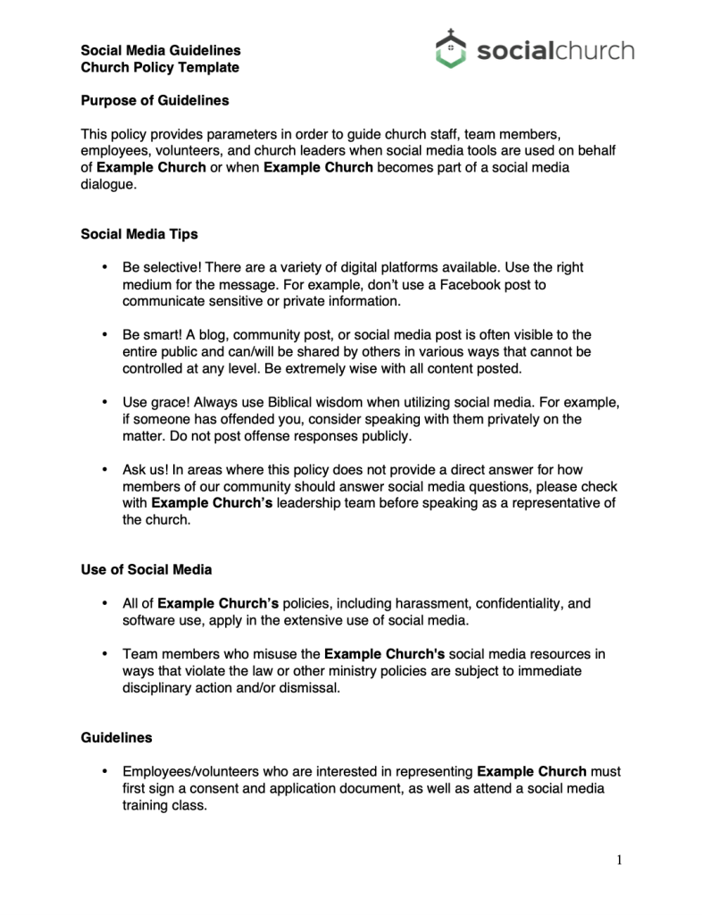 church-social-media-policy-template