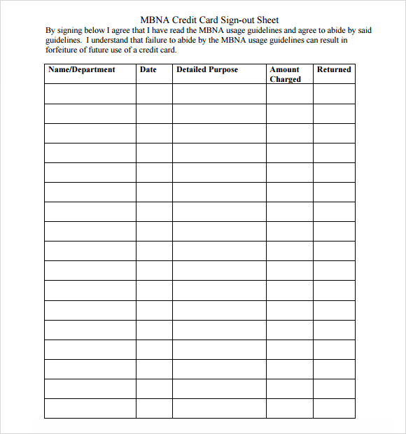 credit-card-sign-out-sheet-template