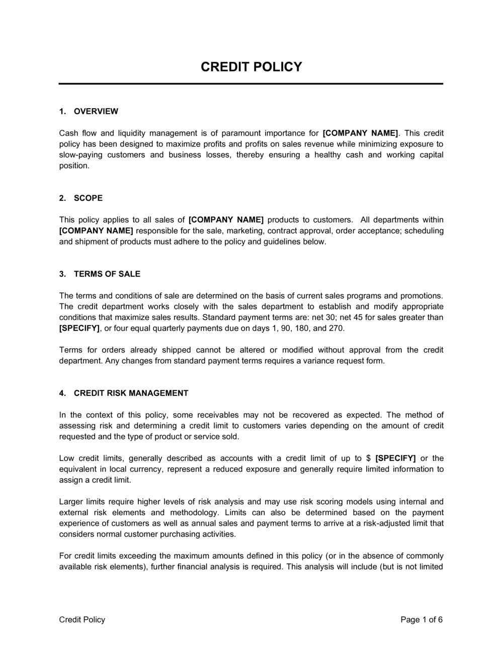 customer-credit-limit-policy-template