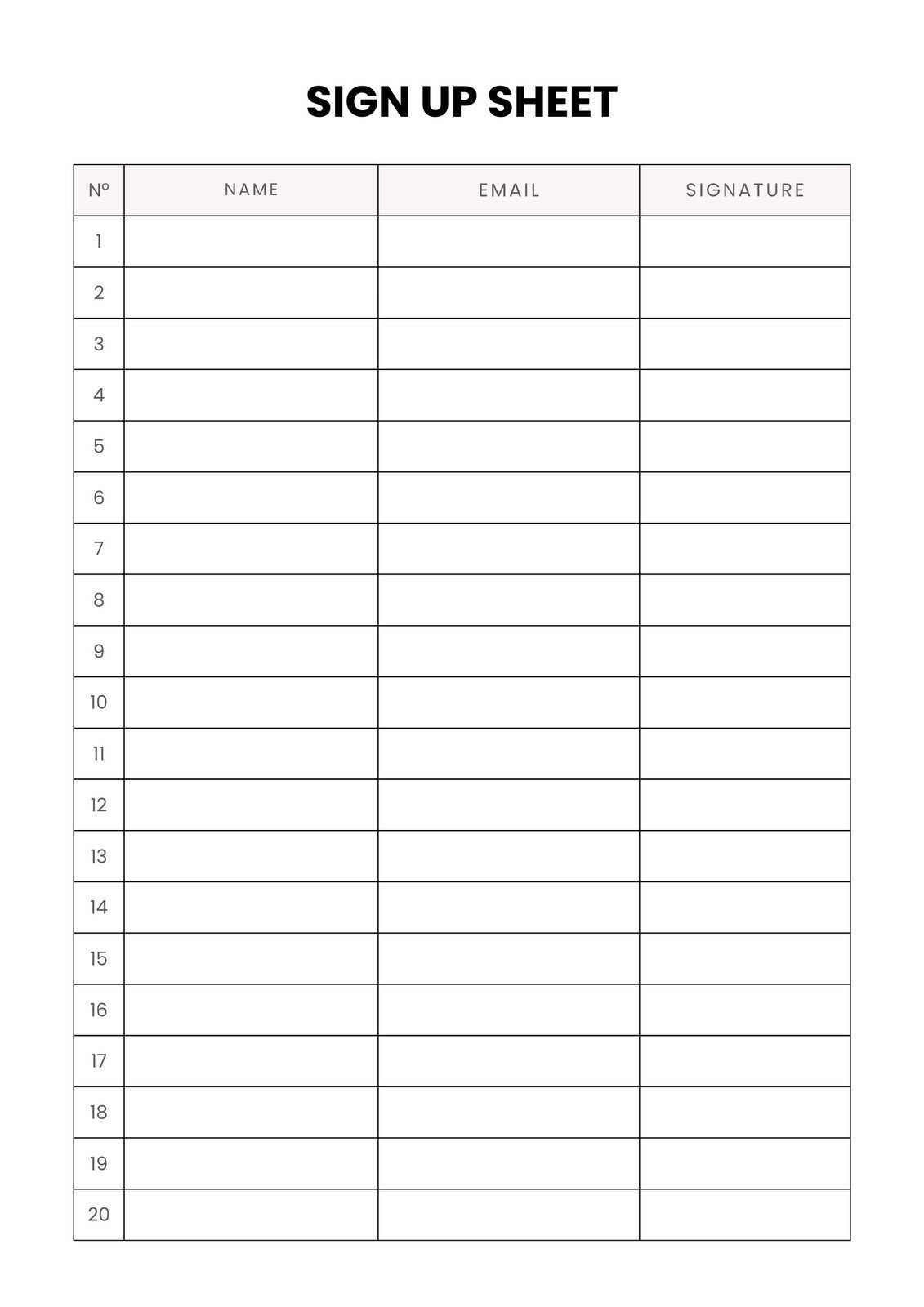 customer-sign-up-sheet-template
