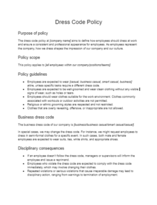 dress-for-your-day-policy-template