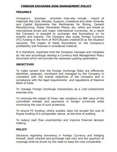 foreign-exchange-risk-management-policy-template