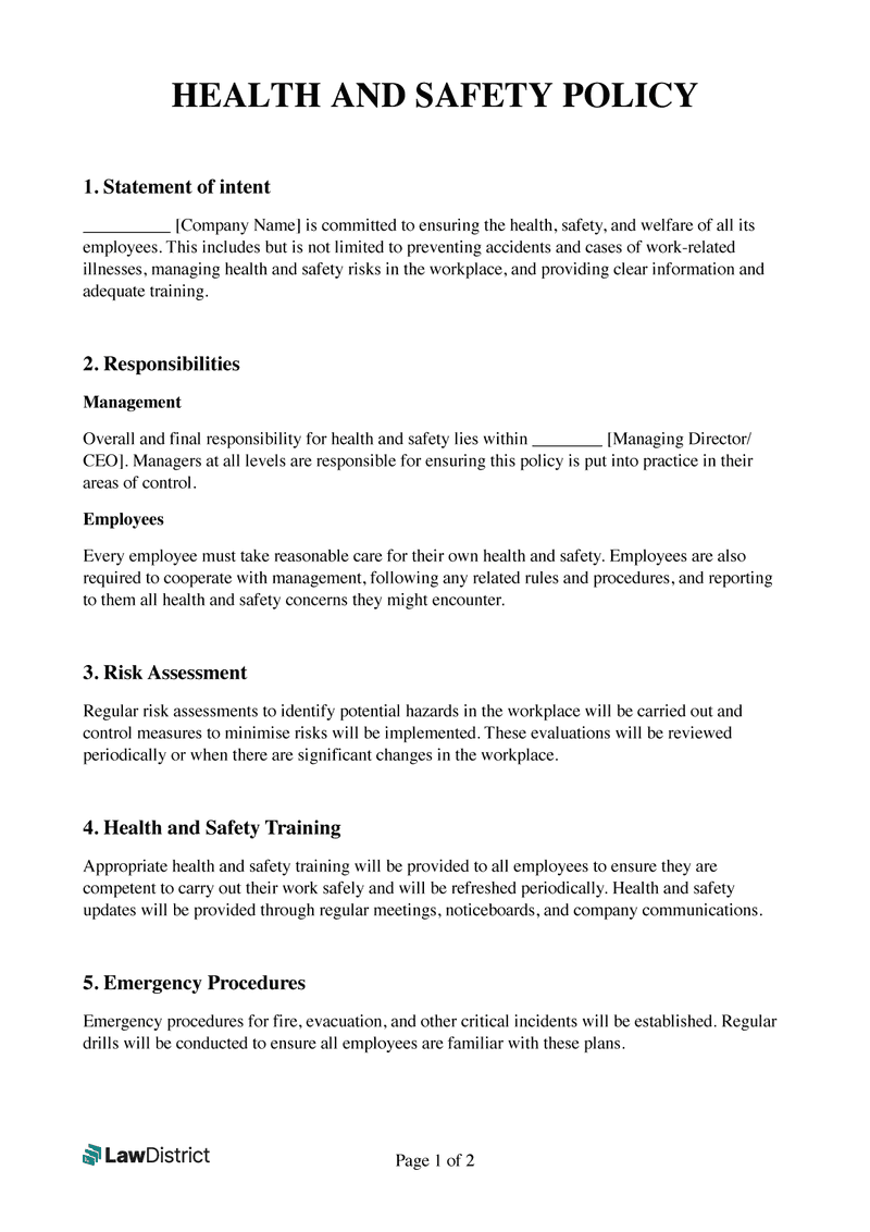 free-health-and-safety-policy-template-uk