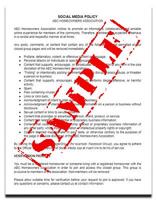 hoa-social-media-policy-template