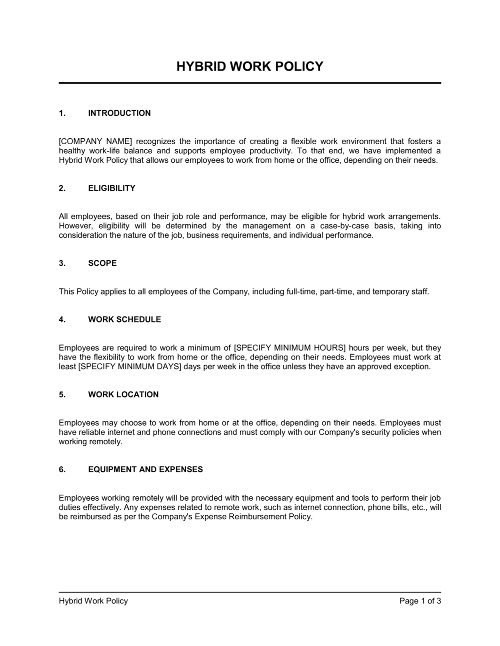 hybrid-work-schedule-policy-template