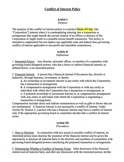 non-profit-conflict-of-interest-policy-template