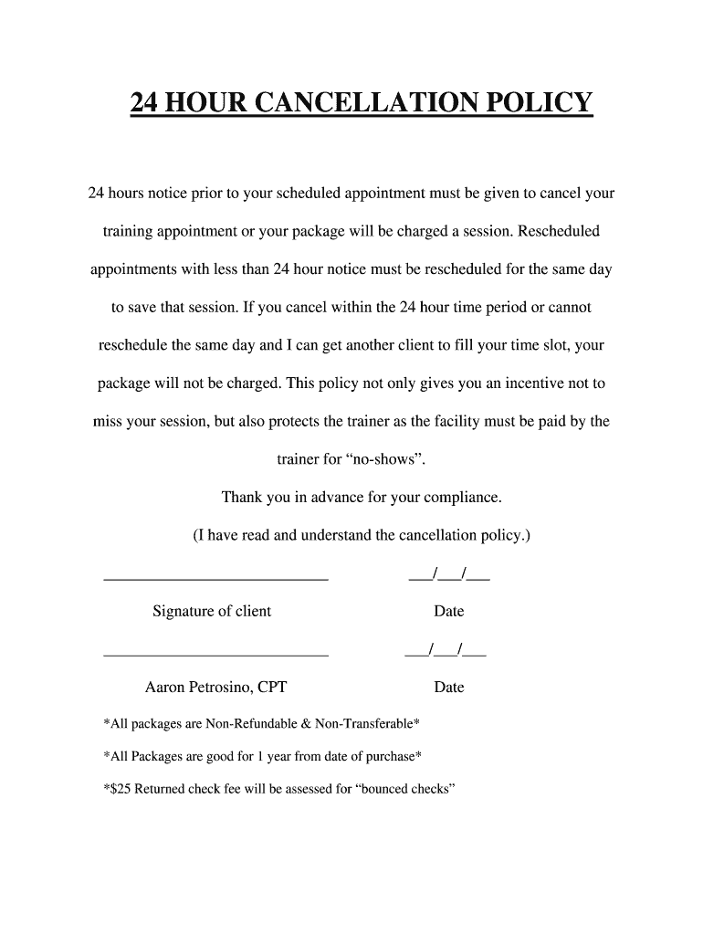 personal-training-refund-policy-template
