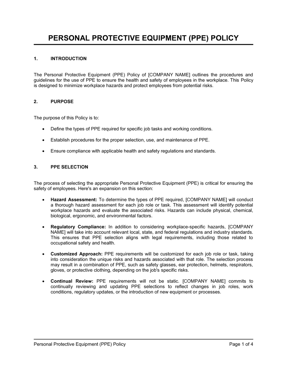 prescription-safety-glasses-policy-template