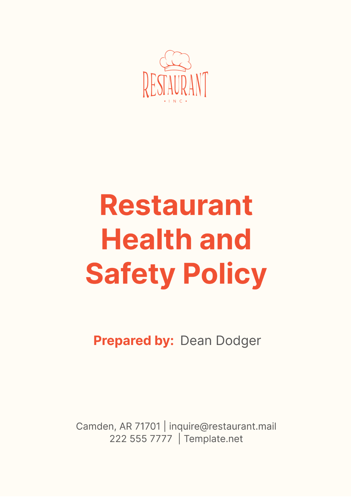 restaurant-health-and-safety-policy-template