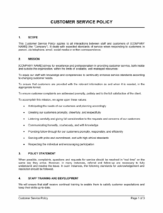 retail-customer-service-policy-template
