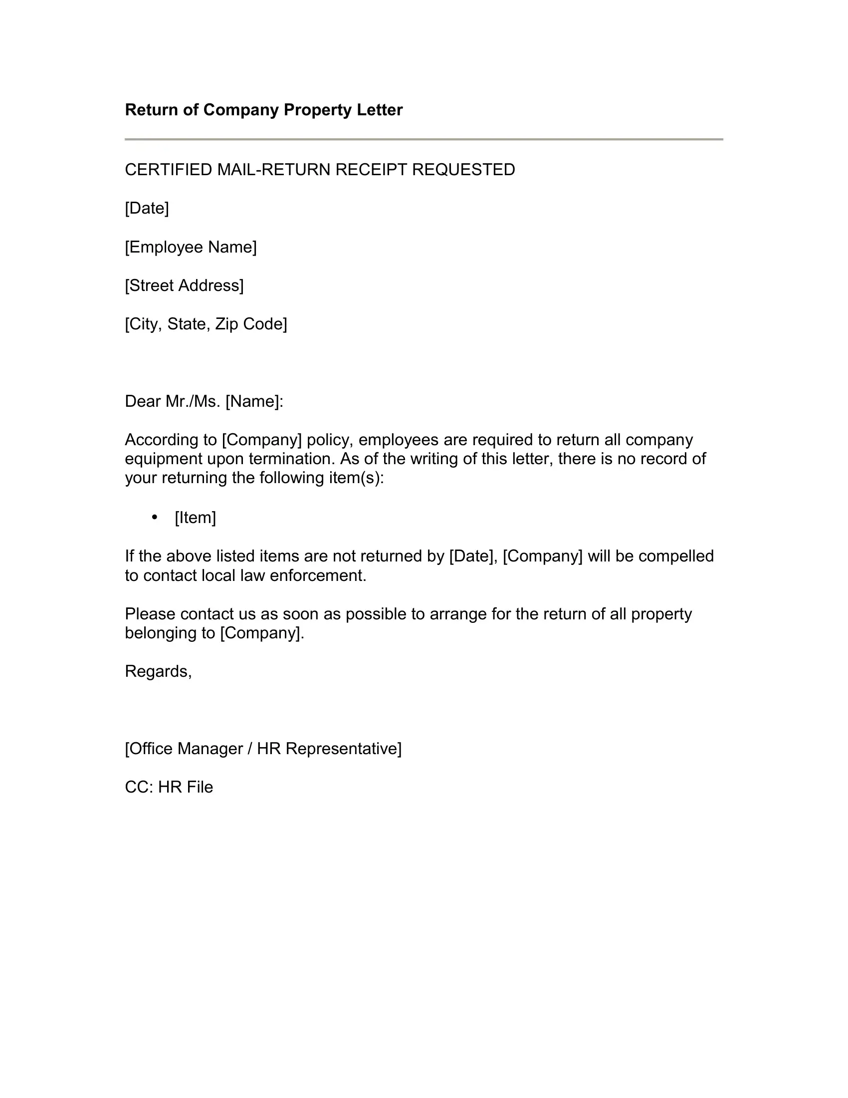 return-of-company-property-policy-template