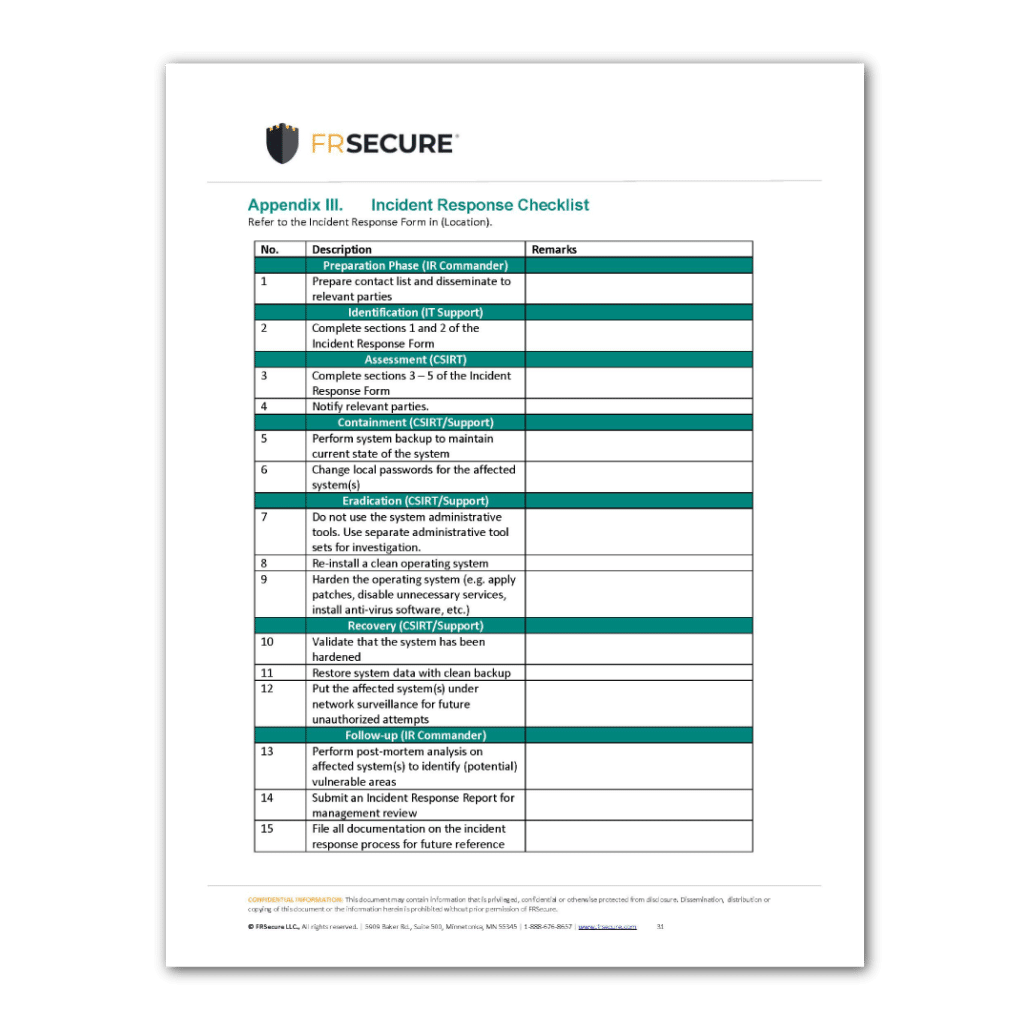 security-incident-response-policy-template