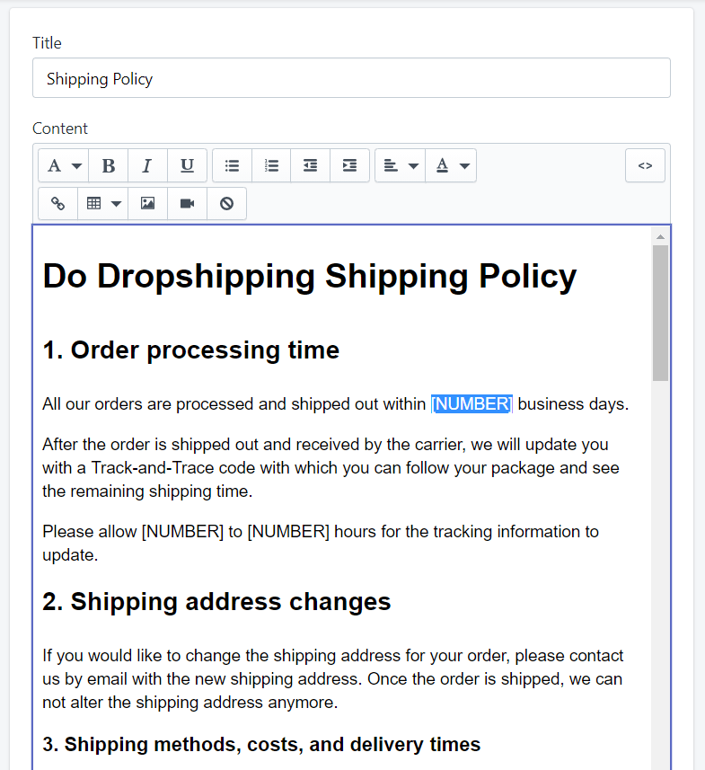 shipping-policy-template-shopify-dropshipping