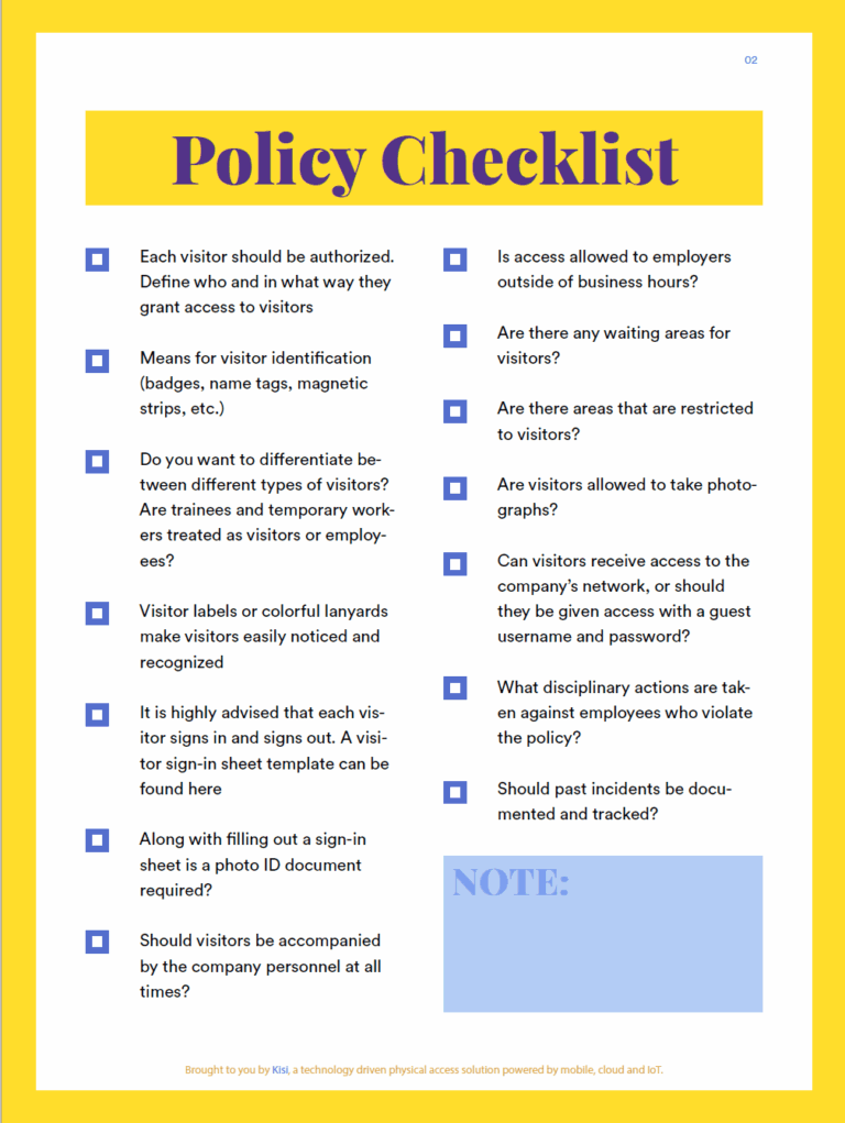 Visitor Procedure Workplace Visitor Policy Template BC Heathers Society