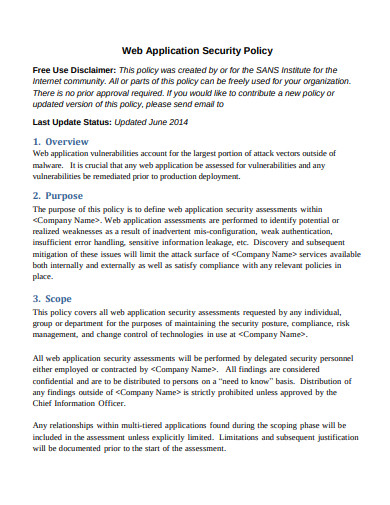 web-application-security-policy-template