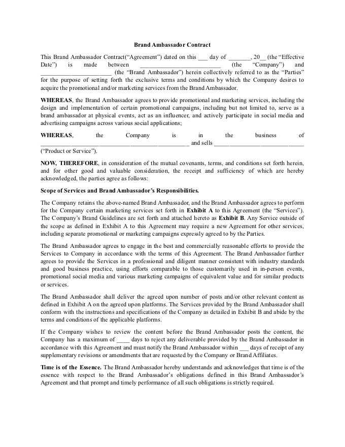 brand-ambassador-requirements-template