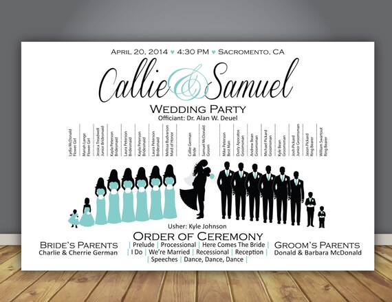 bridal-party-silhouette-program-template