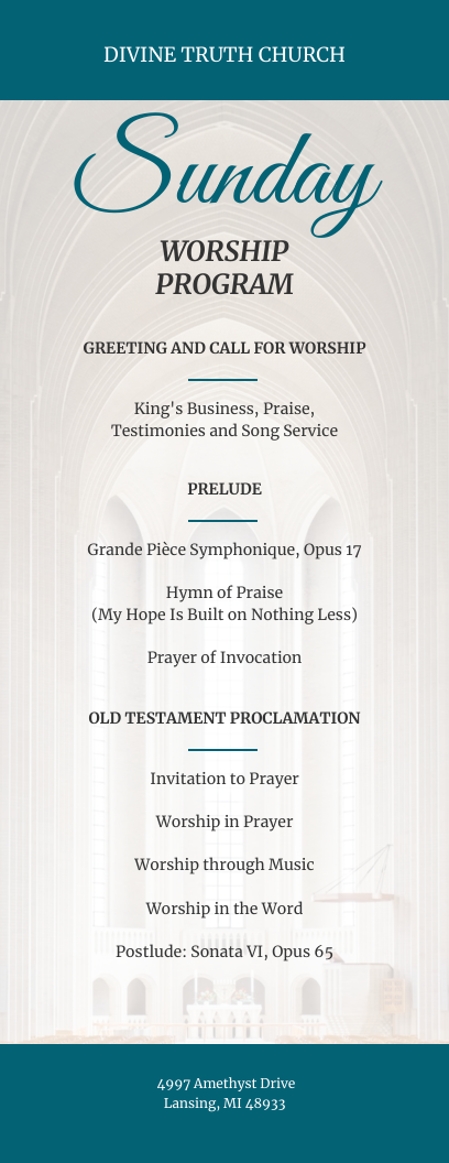church-worship-service-program-template