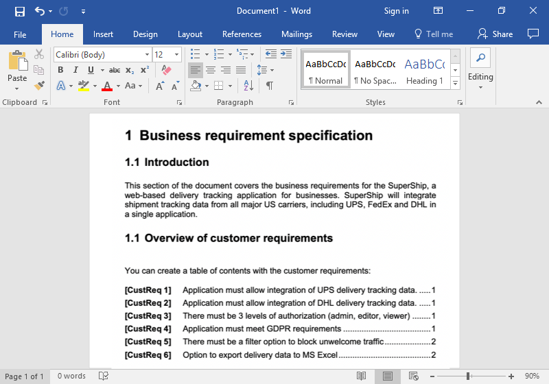 customer-requirement-specification-template