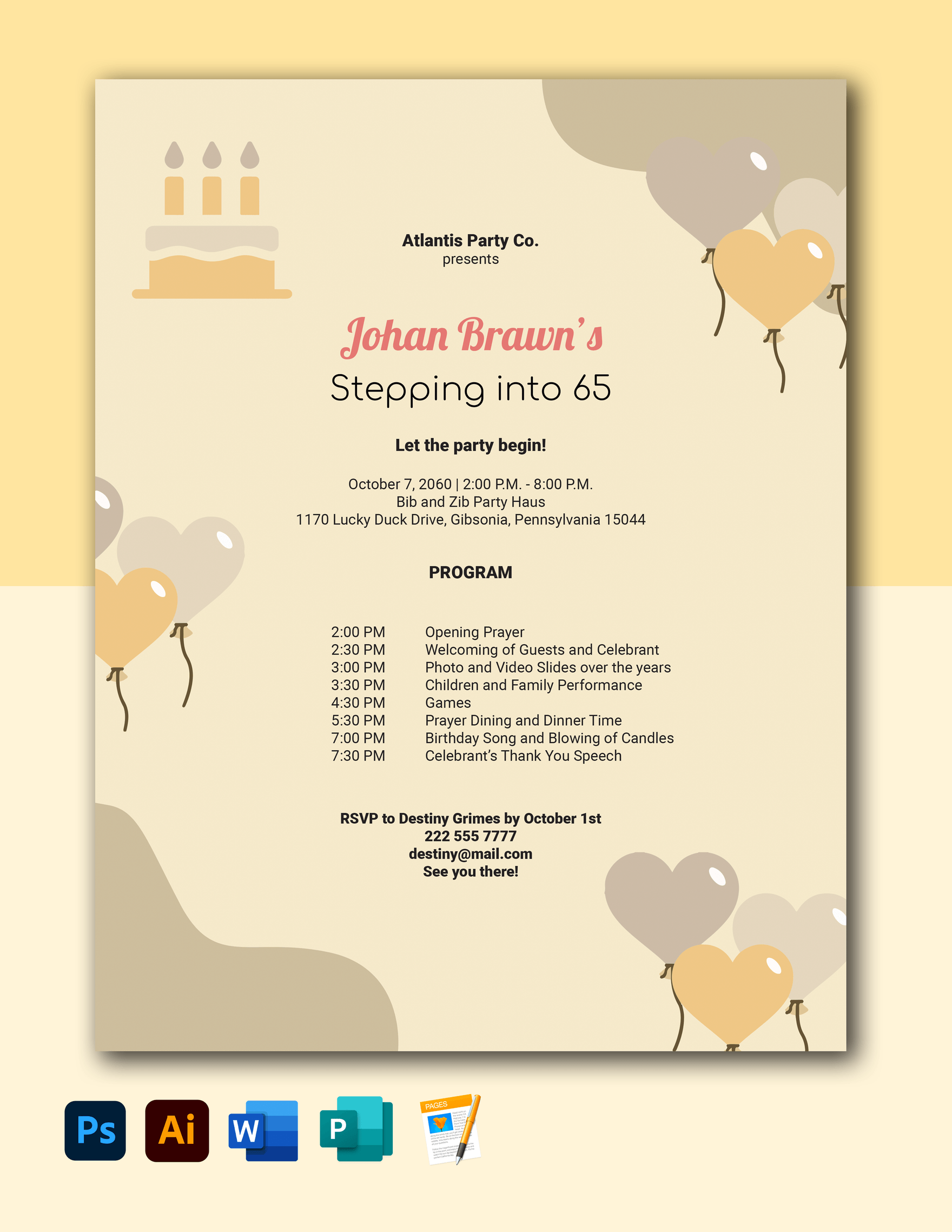 editable-birthday-party-program-template