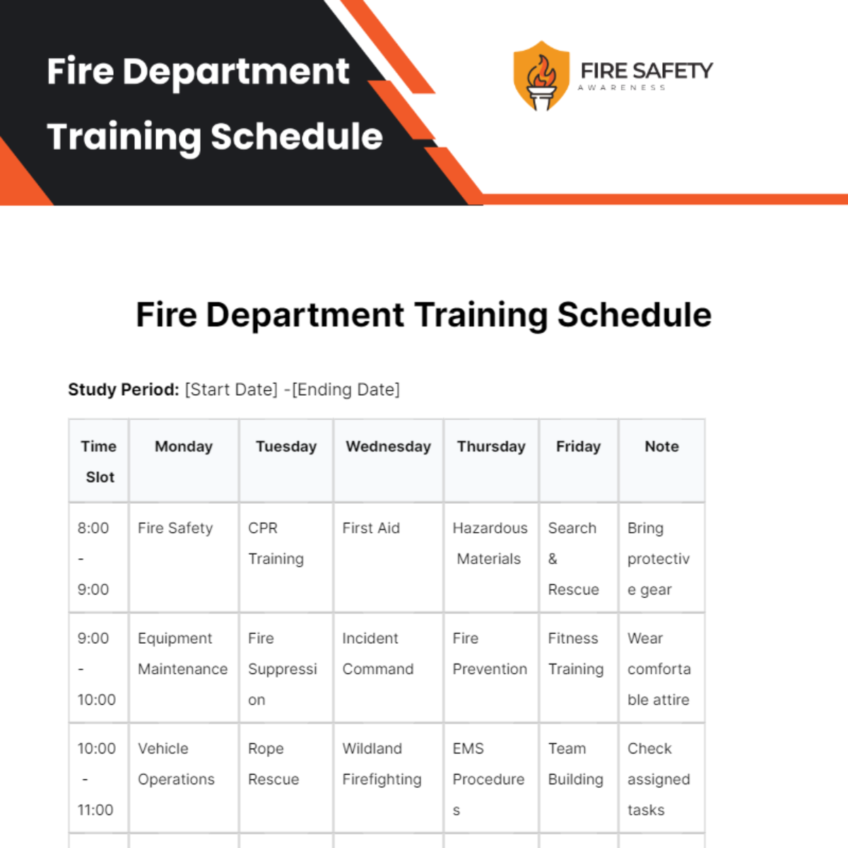 fire-department-training-program-template