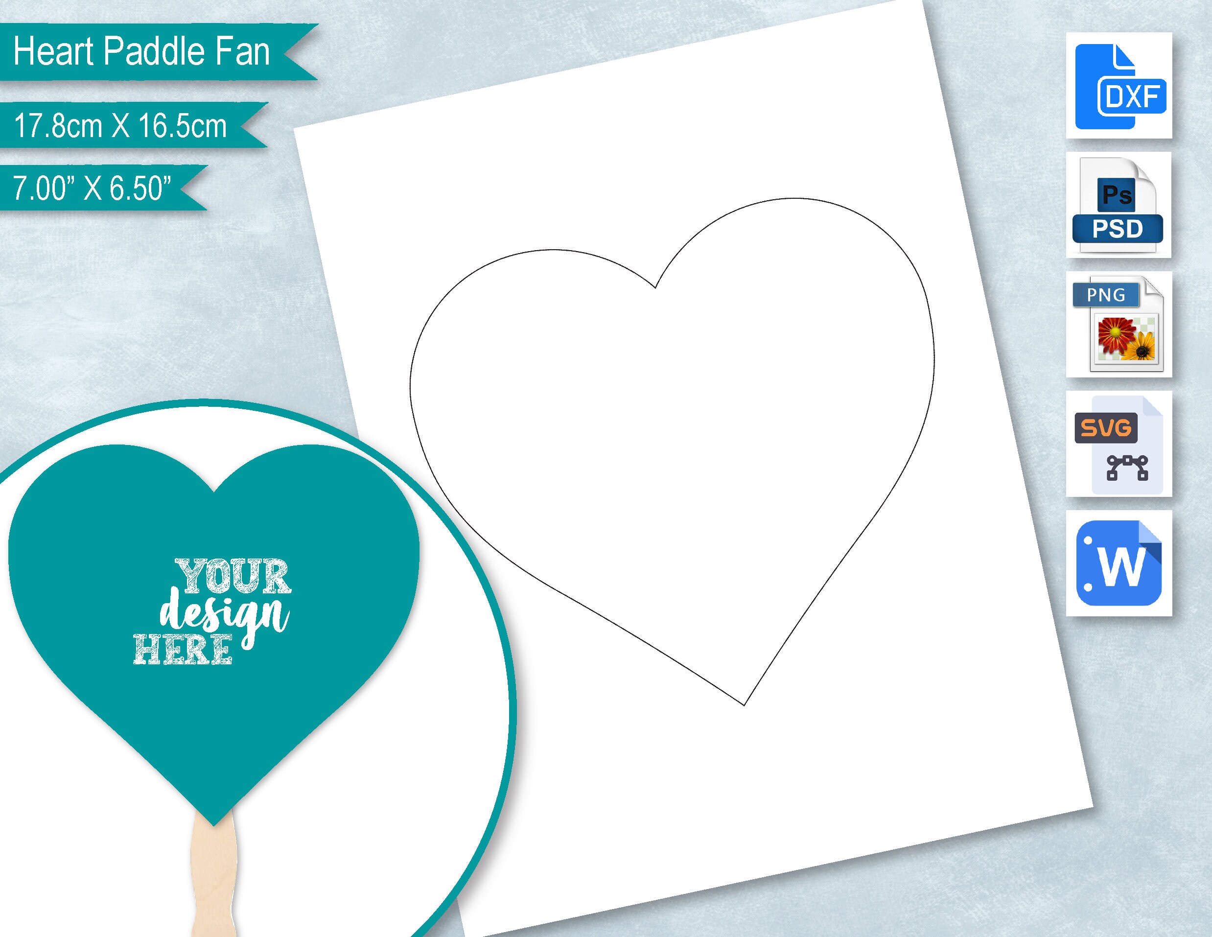 heart-shaped-wedding-program-fan-template