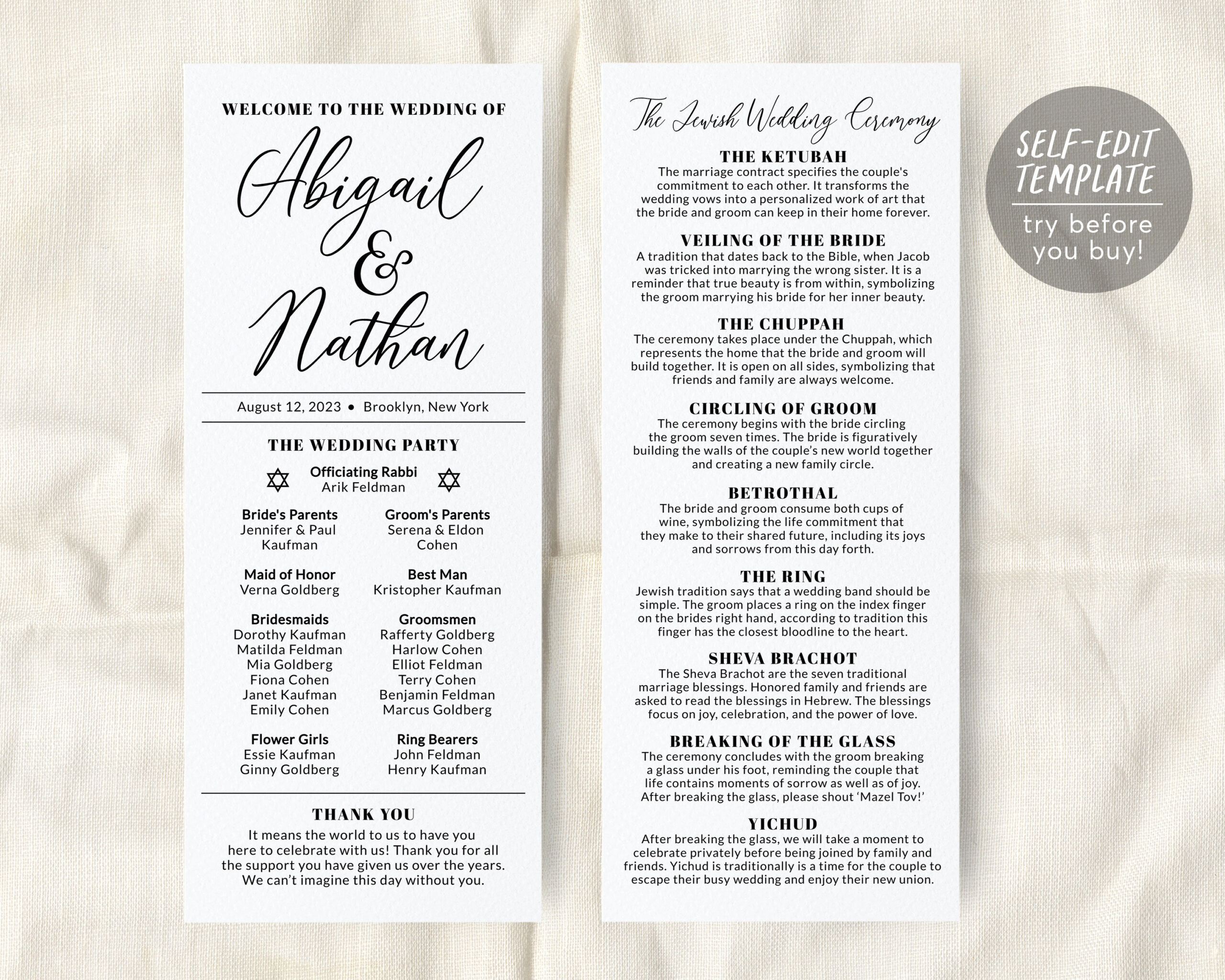 jewish-wedding-ceremony-program-template