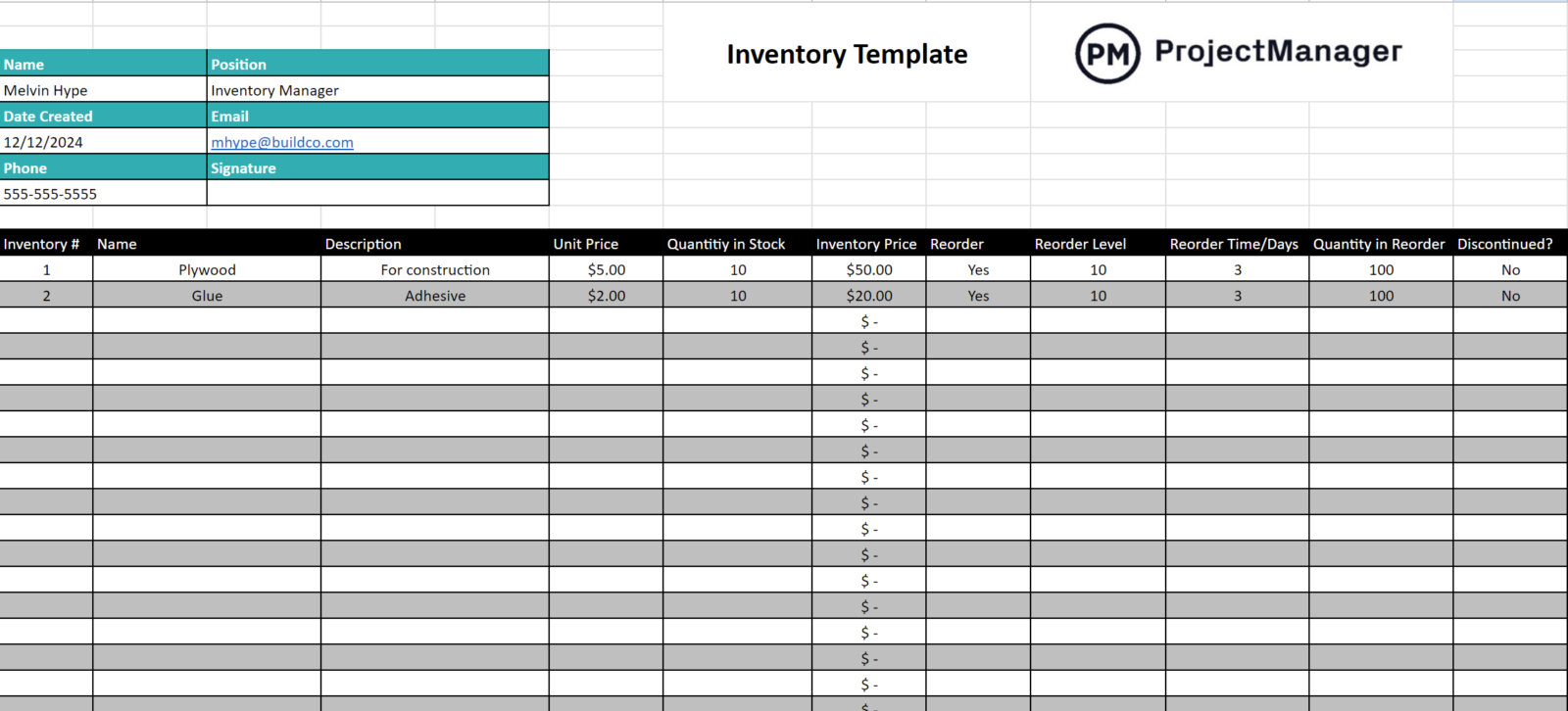 material-requirement-planning-template