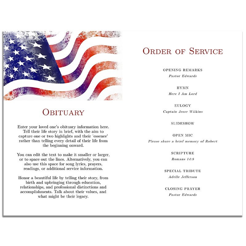 military-memorial-service-program-template